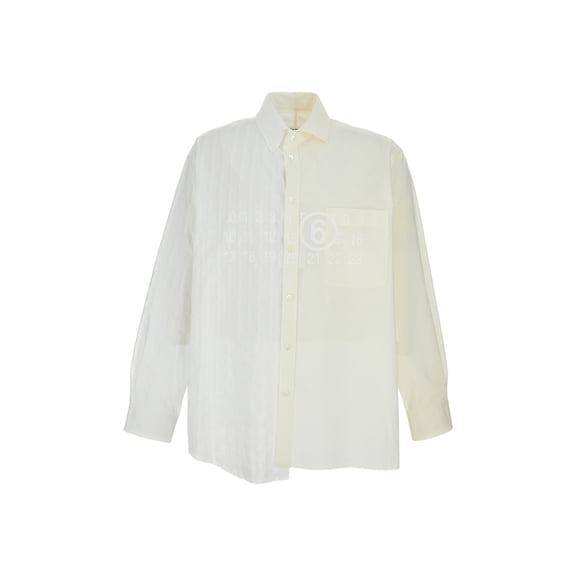 Mm6 By Maison Margiela Tailored White Shirt With Structured Collar (Men's)