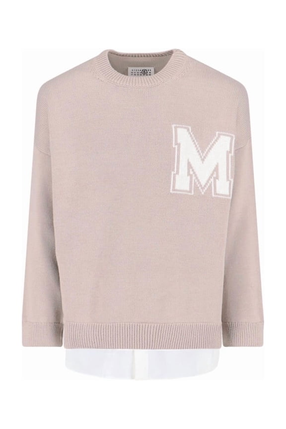 Textured Knit Sweater With Ribbed Trim – Neutral (Men's)
