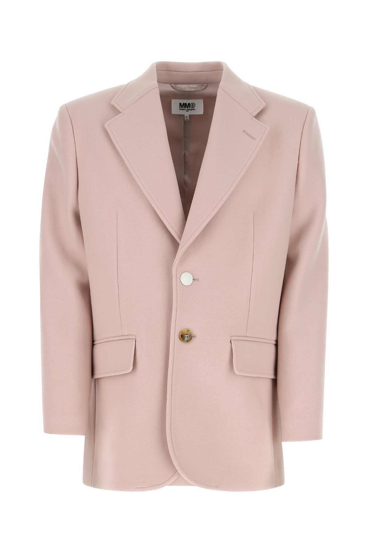 Mm6 Maison Margiela Man Powder Pink Wool Blend Blazer