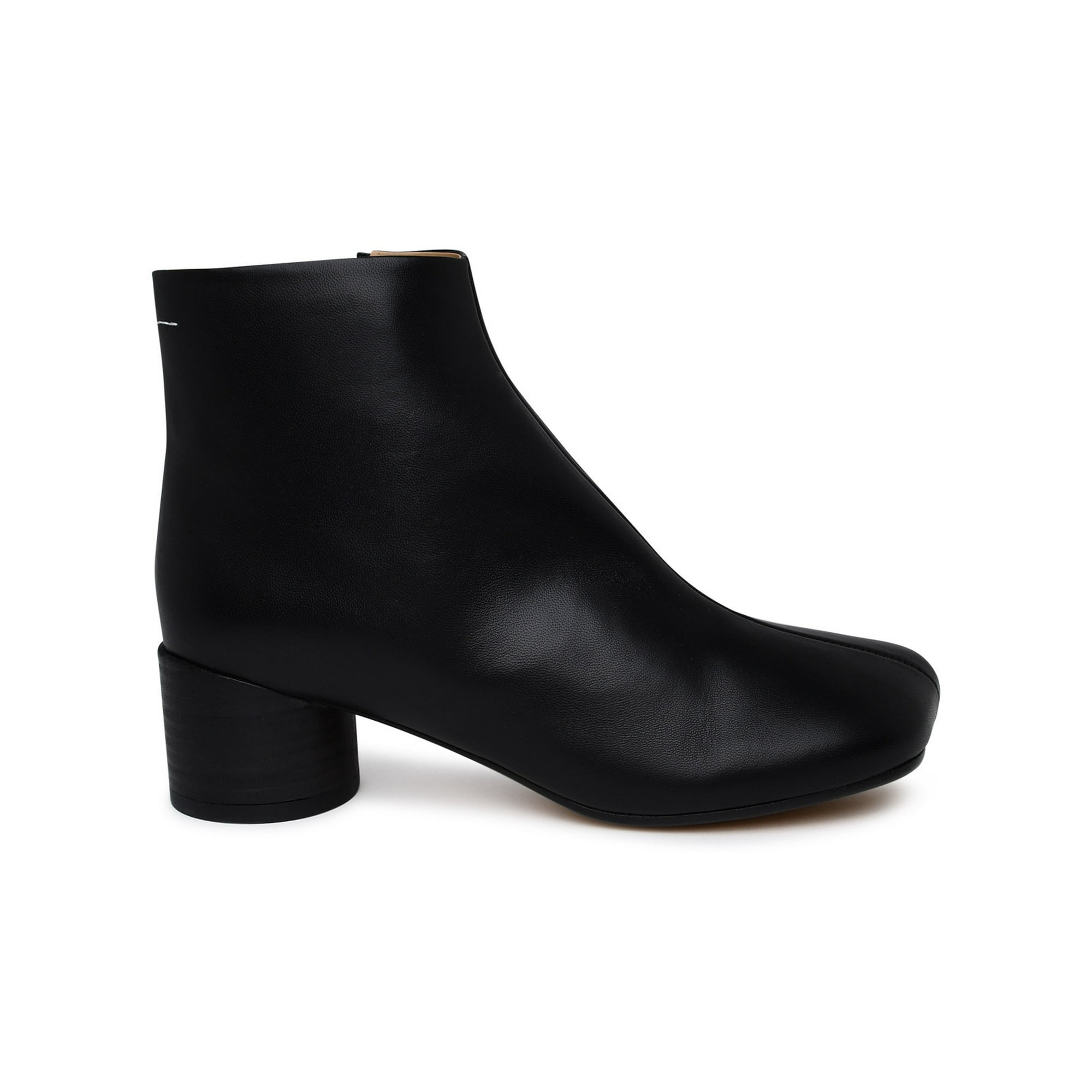 Mm6 Maison Margiela Woman Black Leather Ankle Boots - Walmart.com
