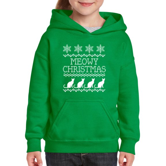 MmF - Big Boys Hoodies and Sweatshirts - Christmas Kitten Meowy