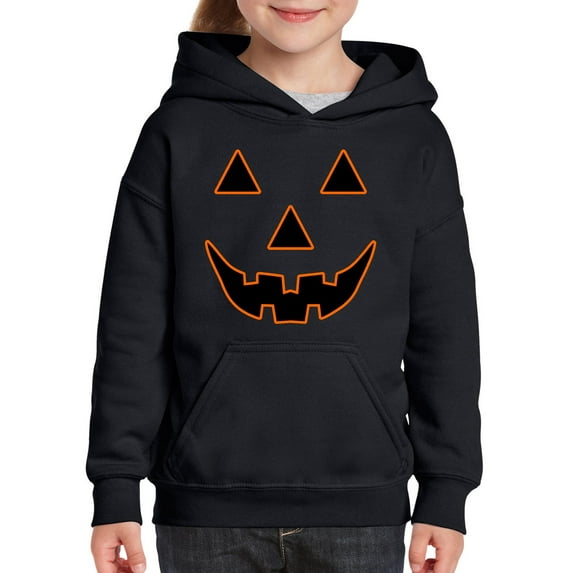 MmF - Big Boys Hoodies and Sweatshirts - Halloween Jack O' Lantern Pumpkin Face