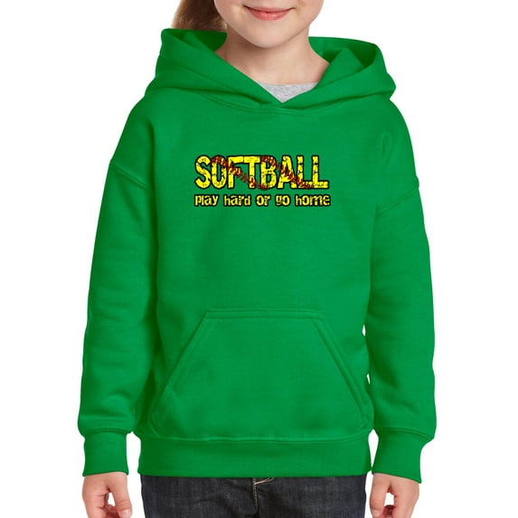 MmF - Big Boys Hoodies and Sweatshirts, up to Big Boys Size 24 - Softball Play Hard or Go Home
