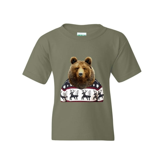 MmF - Big Boys T-Shirts and Tank Tops - BEAR IN XMAS UGLY SWEATER