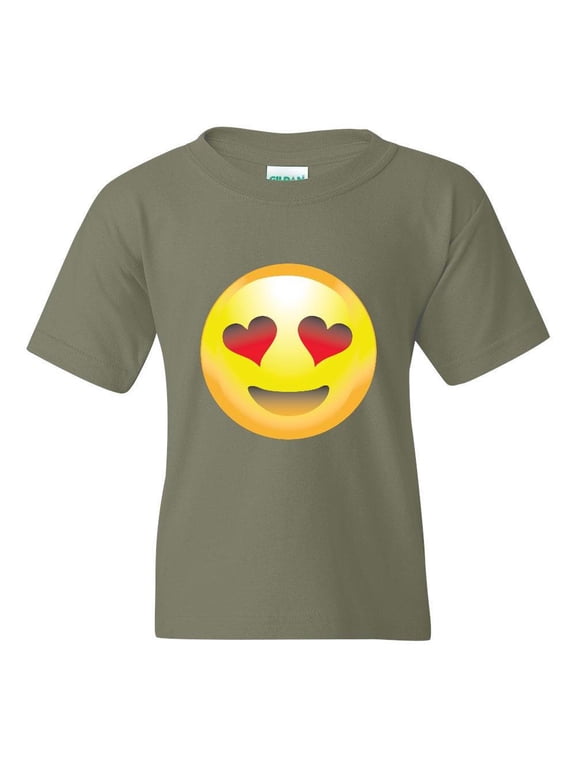 MmF - Big Boys T-Shirts and Tank Tops, up to Big Boys Size 24 - Emoji Heart-Shaped Eyes