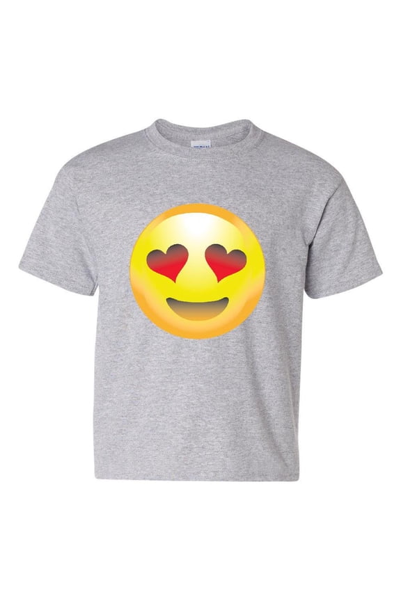 MmF - Big Boys T-Shirts and Tank Tops, up to Big Boys Size 24 - Emoji Heart-Shaped Eyes