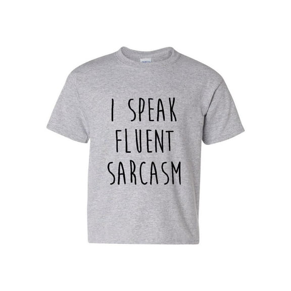 MmF - Big Boys T-Shirts and Tank Tops, up to Big Boys Size 24 - I Speak Fluent Sarcasm