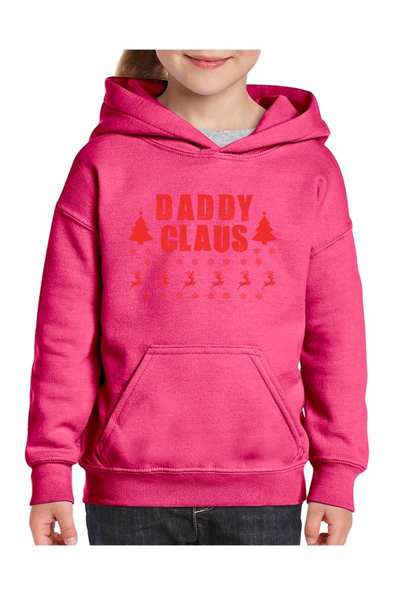 MmF - Big Girls Hoodies and Sweatshirts - Christmas Daddy Claus in Red