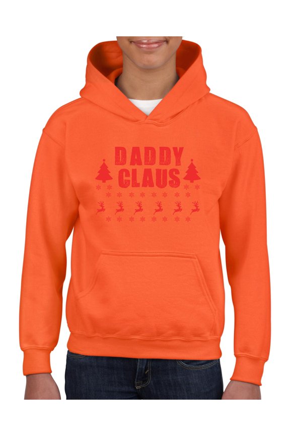 MmF - Big Girls Hoodies and Sweatshirts - Christmas Daddy Claus in Red