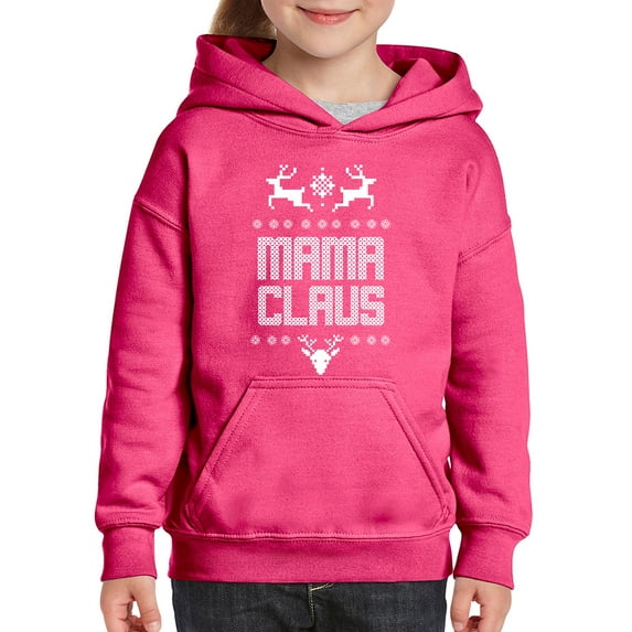 MmF - Big Girls Hoodies and Sweatshirts - Christmas Mama Claus Deers