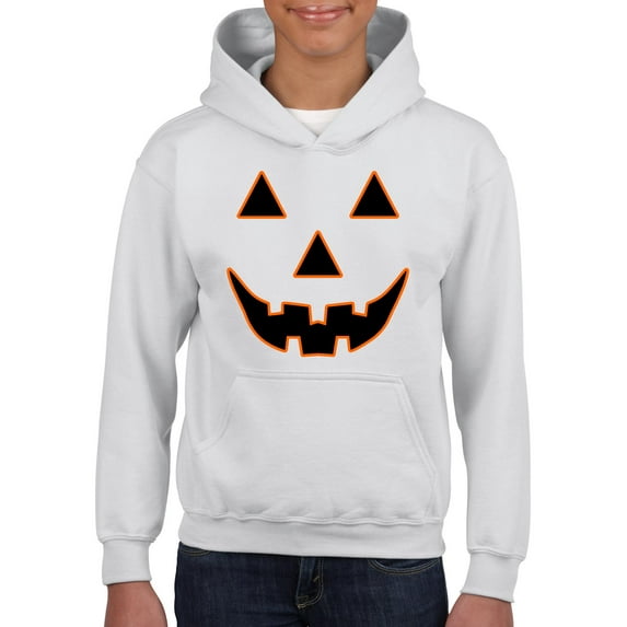 MmF - Big Girls Hoodies and Sweatshirts - Halloween Jack O' Lantern Pumpkin Face