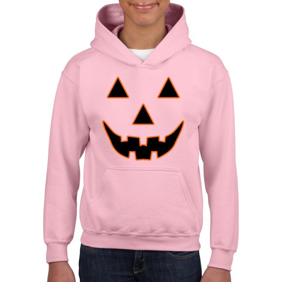 MmF - Big Girls Hoodies and Sweatshirts - Halloween Jack O' Lantern Pumpkin Face