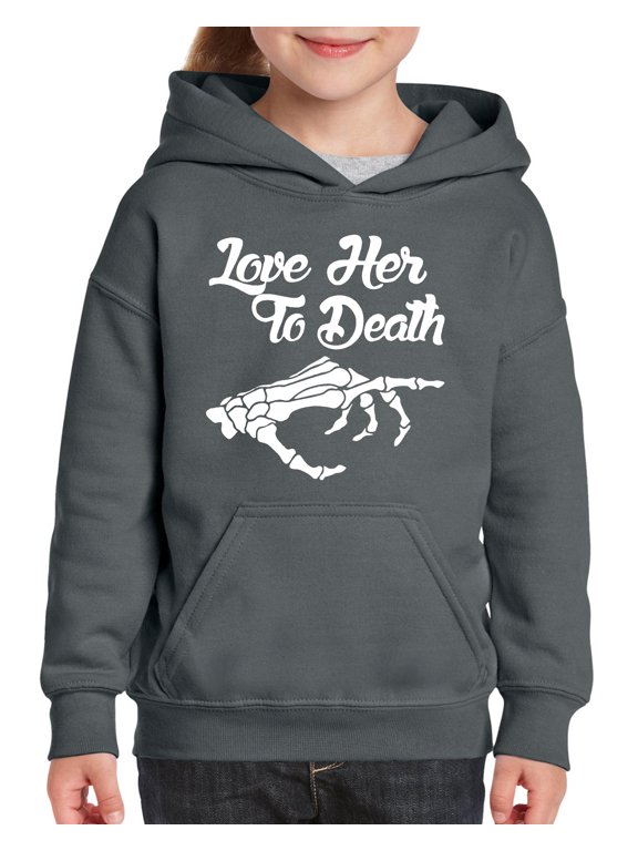 MmF - Big Girls Hoodies and Sweatshirts - Halloween Love Her to Death Matching Halloween Couple