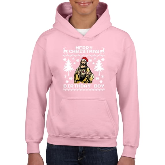 MmF - Big Girls Hoodies and Sweatshirts - MERRY XMAS FROM JESUS