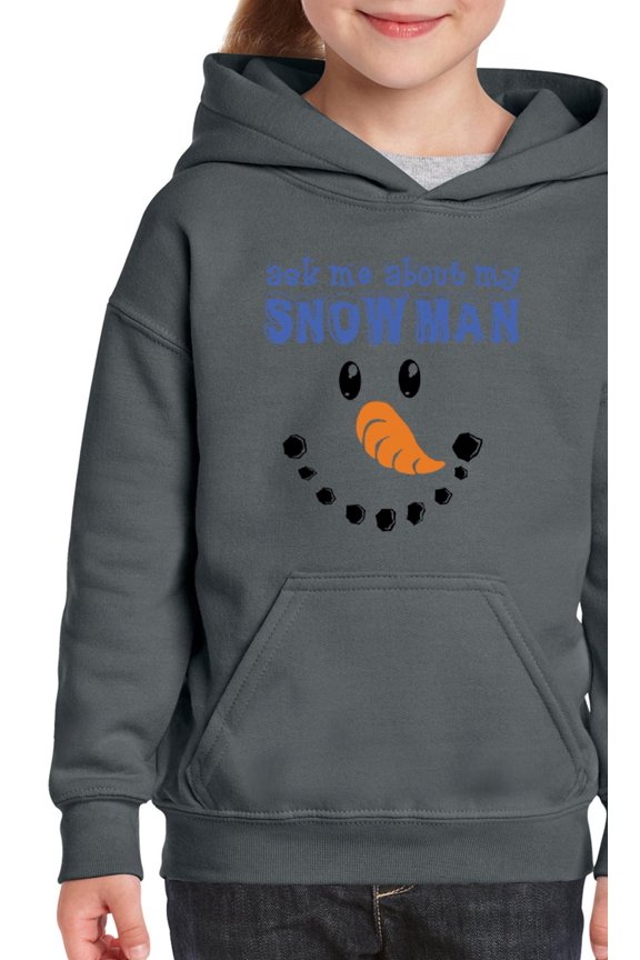 MmF - Big Girls Hoodies and Sweatshirts - MY XMAS SNOWMAN FLIP UP