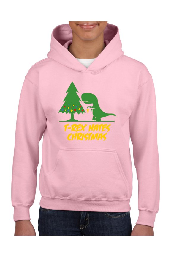 MmF - Big Girls Hoodies and Sweatshirts - XMAS DINOSAUR