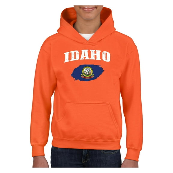 MmF - Big Girls Hoodies and Sweatshirts, up to Big Girls Size 24 - Idaho Flag