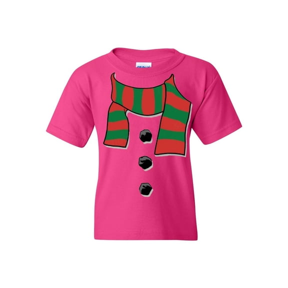 MmF - Big Girls T-Shirts and Tank Tops - Christmas Snowman Scarf