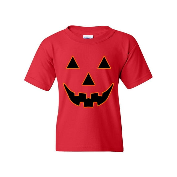 MmF - Big Girls T-Shirts and Tank Tops - Halloween Jack O' Lantern Pumpkin Face