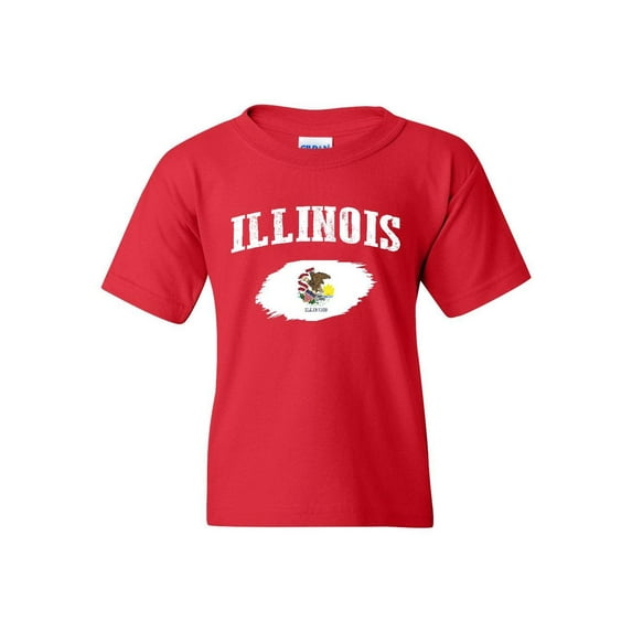 MmF - Big Girls T-Shirts and Tank Tops, up to Big Girls Size 24 - IL Illinois Flag