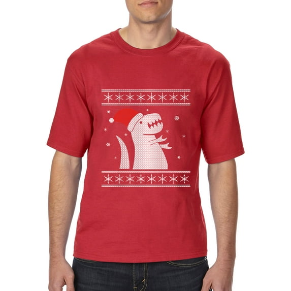 MmF - Big Men's T-Shirt - XMAS DINOSAUR UGLY SWEATER