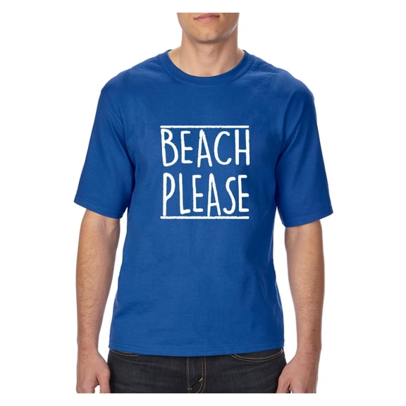 MmF - Big Men's T-Shirt, up to Tall Size 3XLT - Beach Please