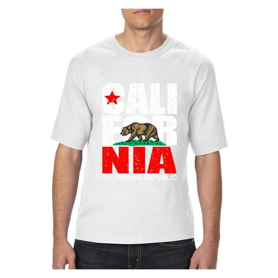 MmF - Big Men's T-Shirt, up to Tall Size 3XLT - California Cali