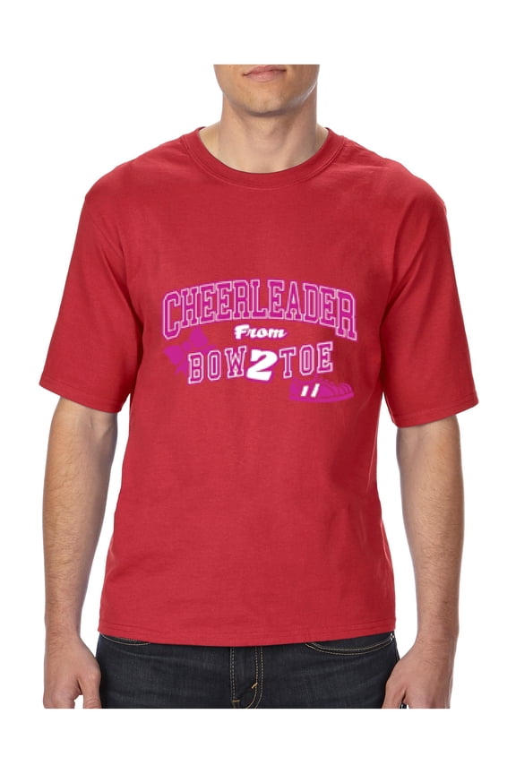 MmF - Big Men's T-Shirt, up to Tall Size 3XLT - Cheerleader Bow 2 Toe