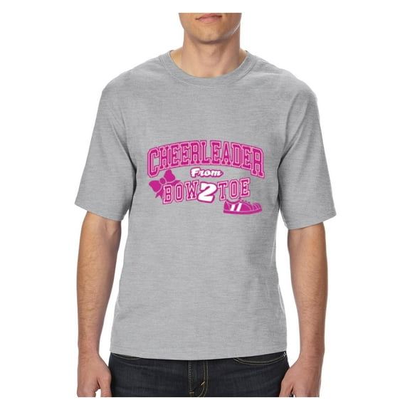 MmF - Big Men's T-Shirt, up to Tall Size 3XLT - Cheerleader Bow 2 Toe