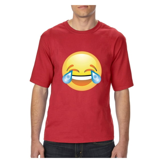 MmF - Big Men's T-Shirt, up to Tall Size 3XLT - Emoji Laughing Tears