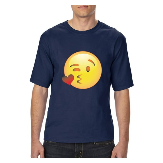 MmF - Big Men's T-Shirt, up to Tall Size 3XLT - Emoji Winky Face