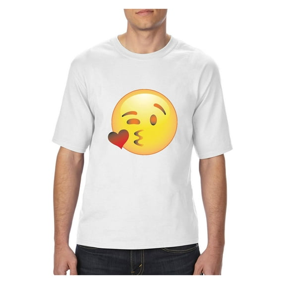 MmF - Big Men's T-Shirt, up to Tall Size 3XLT - Emoji Winky Face