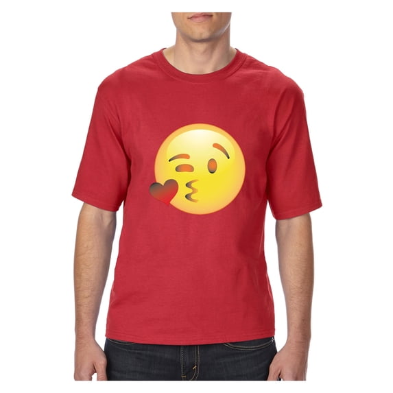 MmF - Big Men's T-Shirt, up to Tall Size 3XLT - Emoji Winky Face