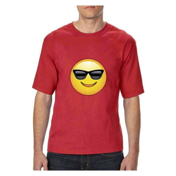 MmF - Big Men's T-Shirt, up to Tall Size 3XLT - Emoji with Sunglasses