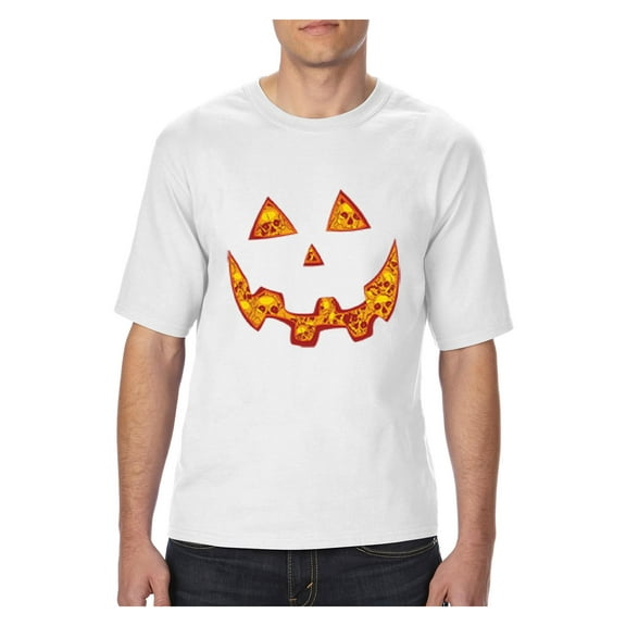 MmF - Big Men's T-Shirt, up to Tall Size 3XLT - Halloween Costume Pumpkin Face