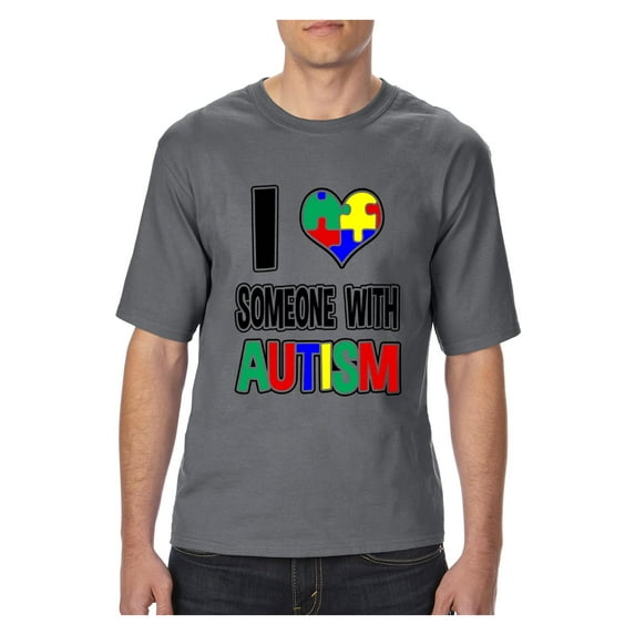 MmF - Big Men's T-Shirt, up to Tall Size 3XLT - I Love Someone With Autism