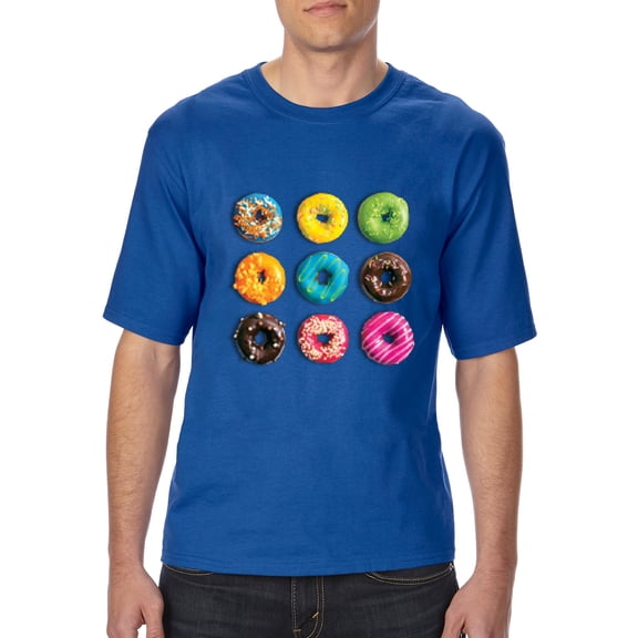 MmF - Big Men's T-Shirt, up to Tall Size 3XLT - Love Food Donuts Doughnuts