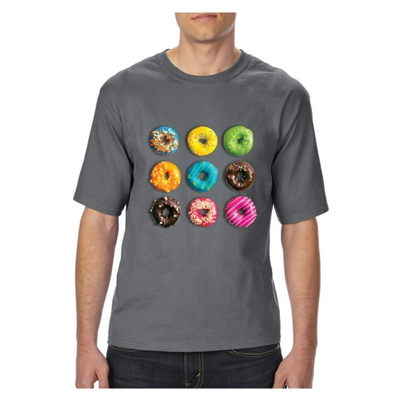 MmF - Big Men's T-Shirt, up to Tall Size 3XLT - Love Food Donuts Doughnuts