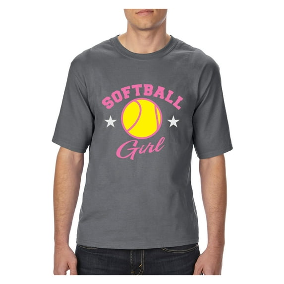MmF - Big Men's T-Shirt, up to Tall Size 3XLT - Softball Girl