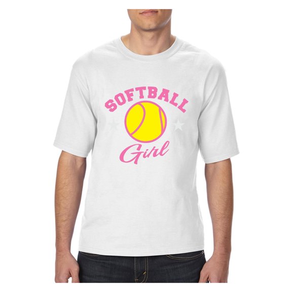 MmF - Big Men's T-Shirt, up to Tall Size 3XLT - Softball Girl
