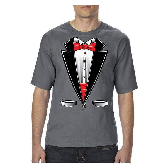 MmF - Big Men's T-Shirt, up to Tall Size 3XLT - Tuxedo Prom Costume