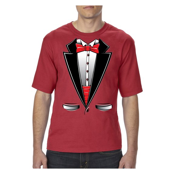 MmF - Big Men's T-Shirt, up to Tall Size 3XLT - Tuxedo Prom Costume