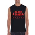 thumbnail image 1 of MmF - Men's Graphic T-Shirt Sleeveless - Christmas Daddy Claus in Red, 1 of 5