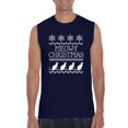 thumbnail image 1 of MmF - Men's Graphic T-Shirt Sleeveless - Christmas Kitten Meowy, 1 of 5