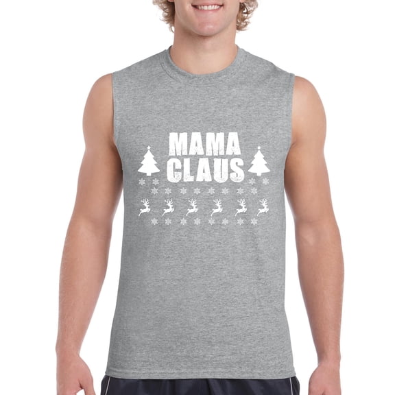 MmF - Men's Graphic T-Shirt Sleeveless - Christmas Mama Claus