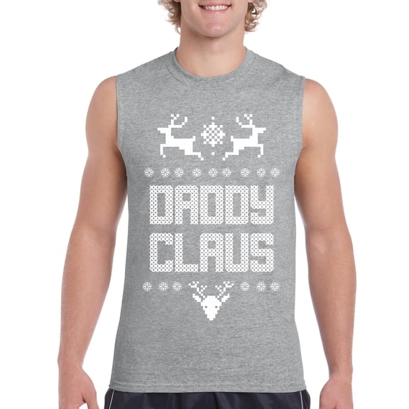 MmF - Men's Graphic T-Shirt Sleeveless - Christmas Santa Claus Daddy