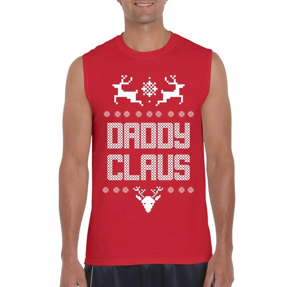 MmF - Men's Graphic T-Shirt Sleeveless - Christmas Santa Claus Daddy