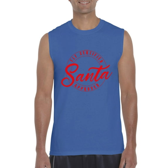 MmF - Men's Graphic T-Shirt Sleeveless - ELF CERTIFIED SANTA APPROVED XMAS