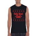 thumbnail image 1 of MmF - Men's Graphic T-Shirt Sleeveless - Feliz Navidad in Black, 1 of 5