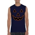 thumbnail image 1 of MmF - Men's Graphic T-Shirt Sleeveless - Halloween Jack O' Lantern Pumpkin Face, 1 of 5